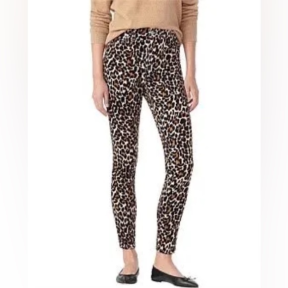 J. Crew 10” Toothpick Leopard Corduroy Pants 26 - Picture 4 of 11